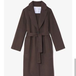 NWT Proenza Schouler White Label Melton Coat in Dark Brown Melange